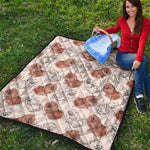 Cute Pomeranian Pattern Print Quilt