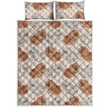 Cute Pomeranian Pattern Print Quilt Bed Set