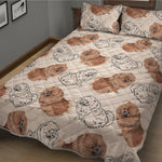 Cute Pomeranian Pattern Print Quilt Bed Set