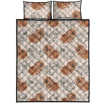Cute Pomeranian Pattern Print Quilt Bed Set