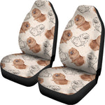 Cute Pomeranian Pattern Print Universal Fit Car Seat Covers