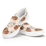 Cute Pomeranian Pattern Print White Slip On Shoes