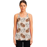 Cute Pomeranian Pattern Print Women's Racerback Tank Top