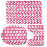 Cute Poodle Pattern Print 3 Piece Bath Mat Set