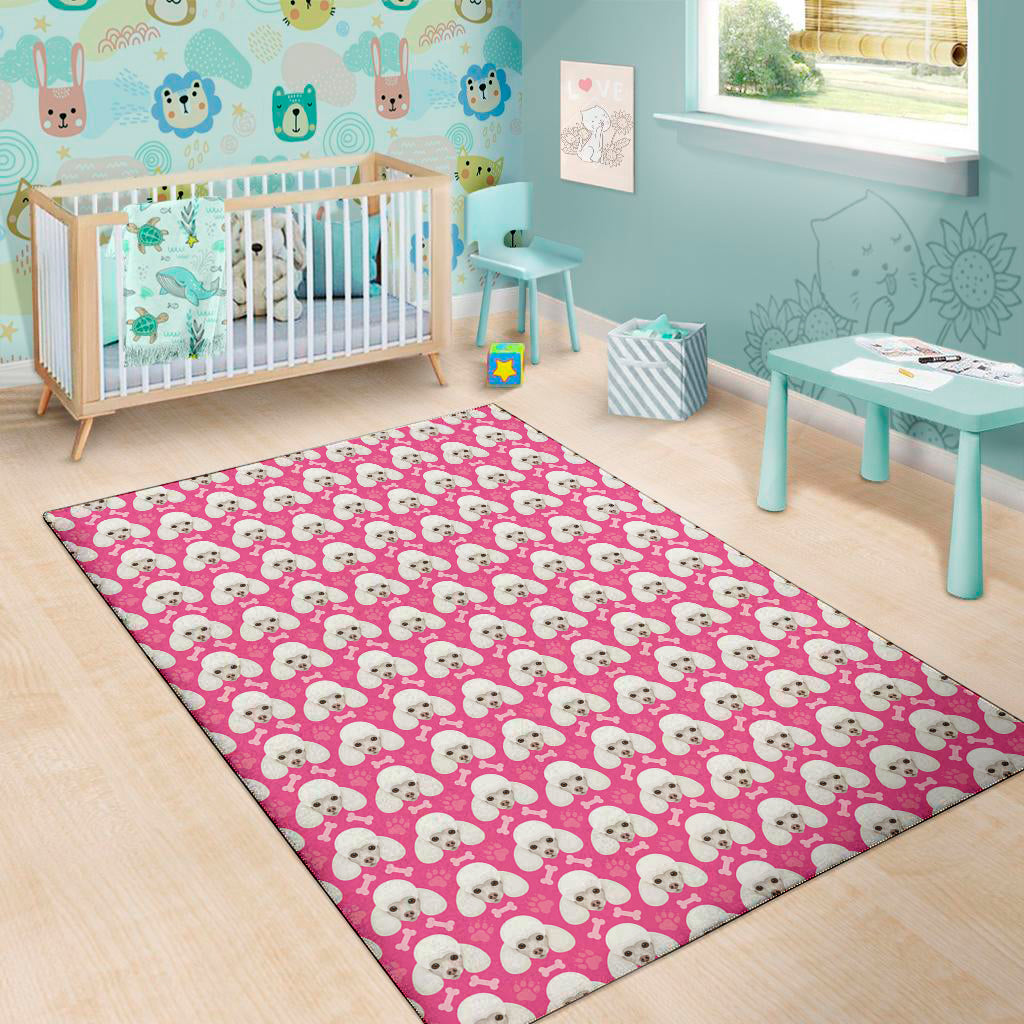 Cute Poodle Pattern Print Area Rug