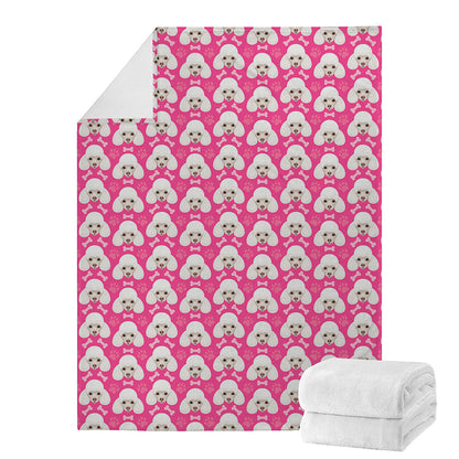 Cute Poodle Pattern Print Blanket