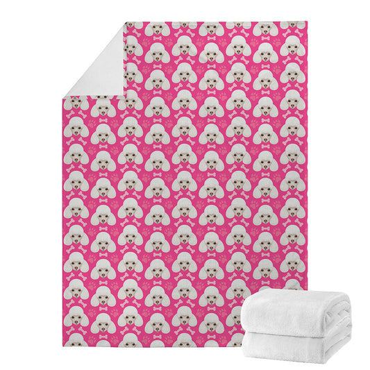 Cute Poodle Pattern Print Blanket
