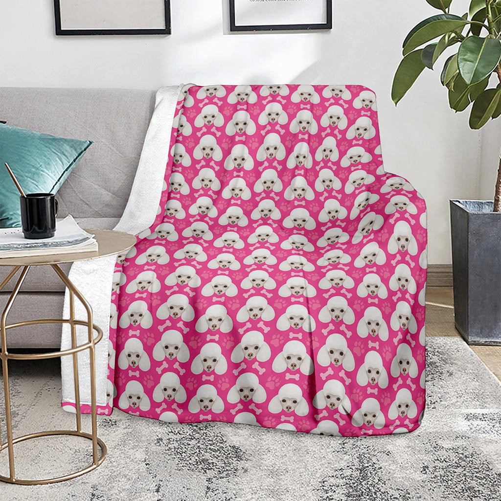 Cute Poodle Pattern Print Blanket