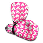 Cute Poodle Pattern Print Boxing Gloves