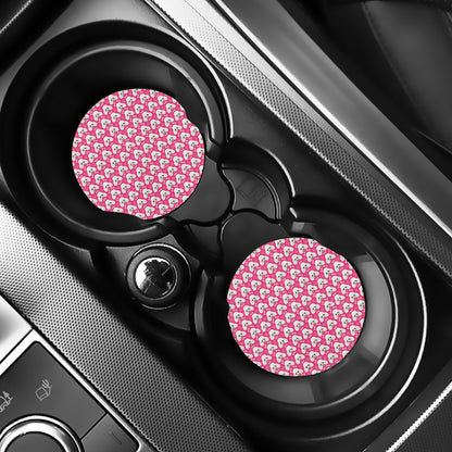 Cute Poodle Pattern Print Car Coasters