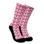 Cute Poodle Pattern Print Crew Socks