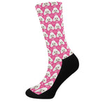Cute Poodle Pattern Print Crew Socks