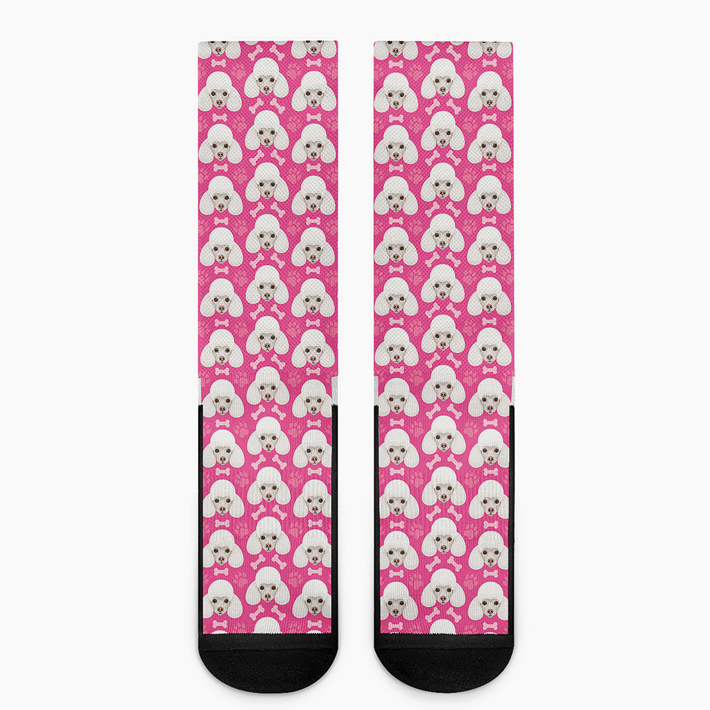 Cute Poodle Pattern Print Crew Socks