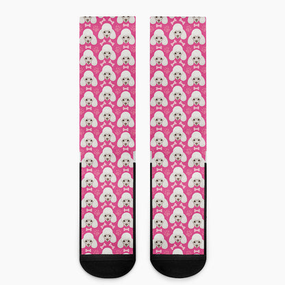 Cute Poodle Pattern Print Crew Socks