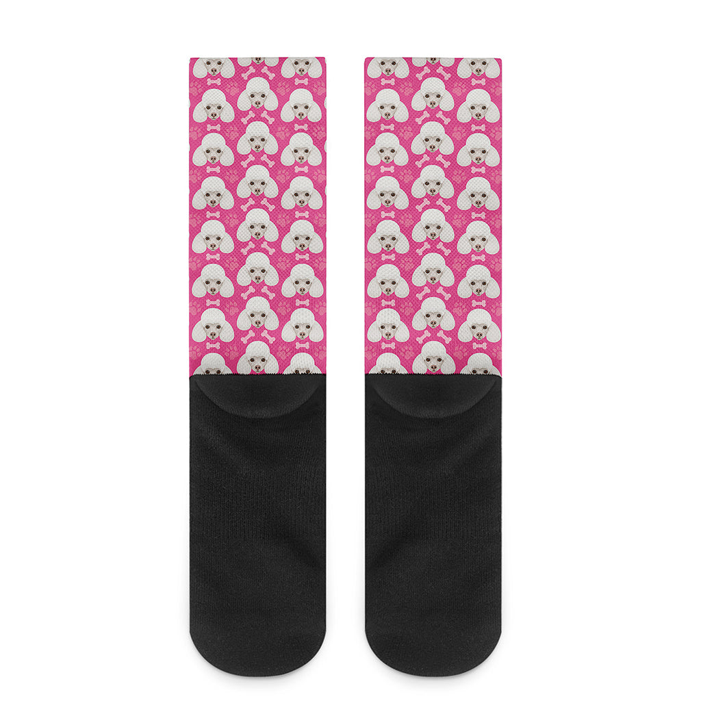 Cute Poodle Pattern Print Crew Socks
