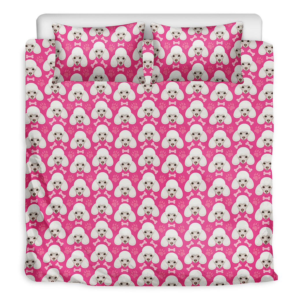Cute Poodle Pattern Print Duvet Cover Bedding Set
