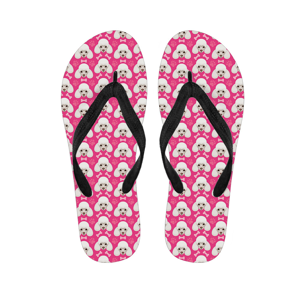 Cute Poodle Pattern Print Flip Flops