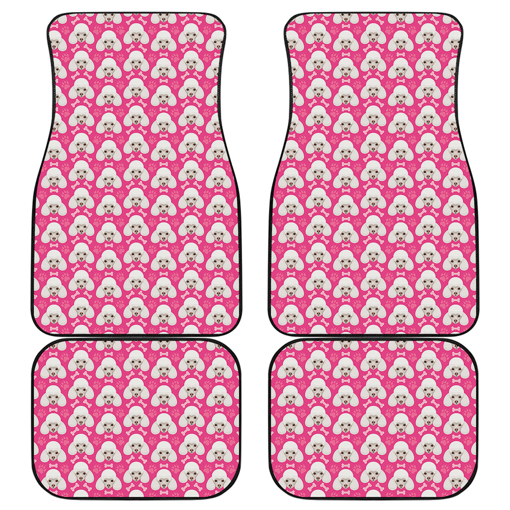 Cute Poodle Pattern Print Front and Back Car Floor Mats