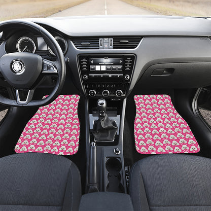 Cute Poodle Pattern Print Front and Back Car Floor Mats