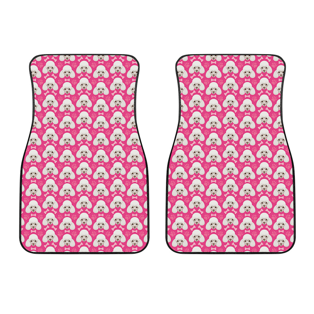 Cute Poodle Pattern Print Front Car Floor Mats