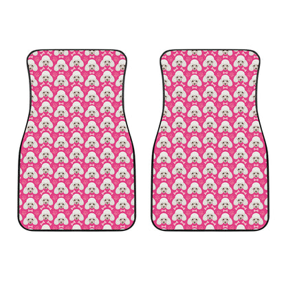 Cute Poodle Pattern Print Front Car Floor Mats