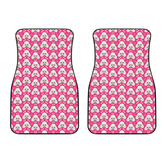 Cute Poodle Pattern Print Front Car Floor Mats