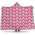 Cute Poodle Pattern Print Hooded Blanket