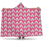 Cute Poodle Pattern Print Hooded Blanket