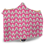 Cute Poodle Pattern Print Hooded Blanket