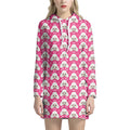 Cute Poodle Pattern Print Pullover Hoodie Dress