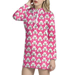 Cute Poodle Pattern Print Hoodie Dress
