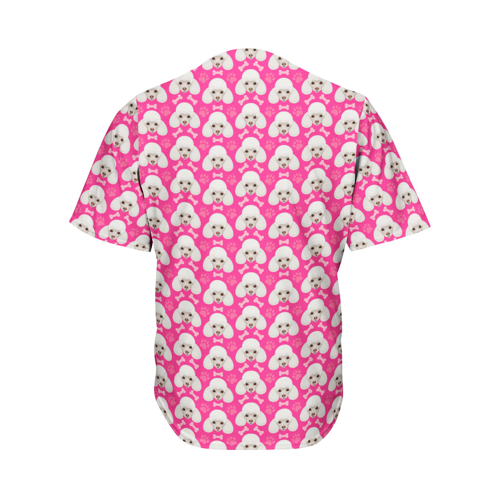 Cute Poodle Pattern Print Men's Baseball Jersey