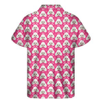 Cute Poodle Pattern Print Men's Short Sleeve Shirt