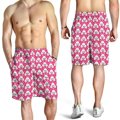 Cute Poodle Pattern Print Men's Shorts
