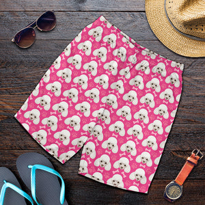 Cute Poodle Pattern Print Men's Shorts