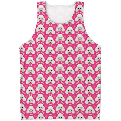 Cute Poodle Pattern Print Men's Tank Top
