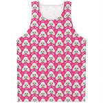 Cute Poodle Pattern Print Men's Tank Top