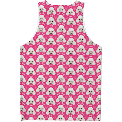 Cute Poodle Pattern Print Men's Tank Top
