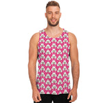 Cute Poodle Pattern Print Men's Tank Top