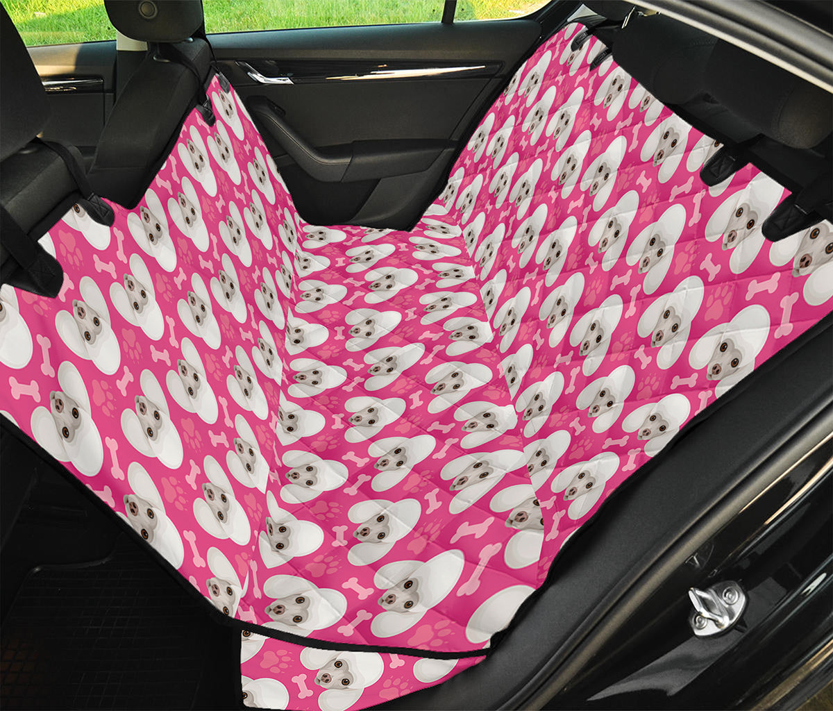 Cute Poodle Pattern Print Pet Car Back Seat Cover