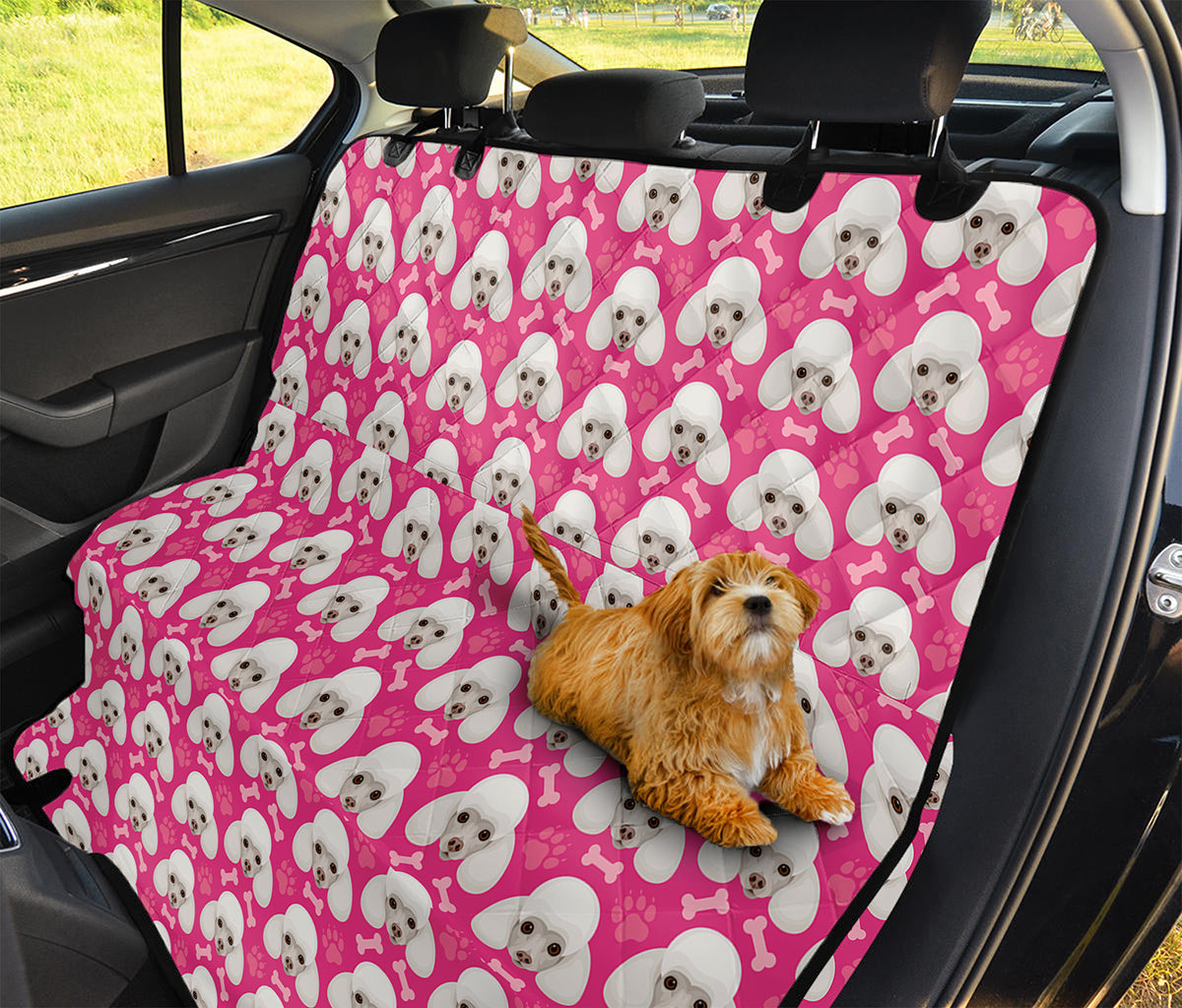 Cute Poodle Pattern Print Pet Car Back Seat Cover