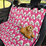 Cute Poodle Pattern Print Pet Car Back Seat Cover