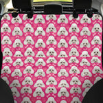 Cute Poodle Pattern Print Pet Car Back Seat Cover