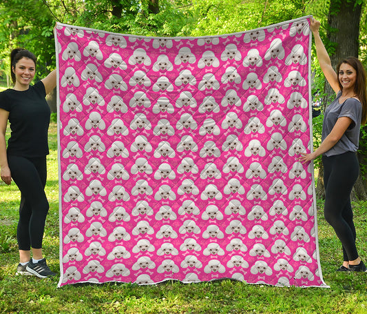 Cute Poodle Pattern Print Quilt