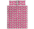 Cute Poodle Pattern Print Quilt Bed Set