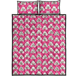 Cute Poodle Pattern Print Quilt Bed Set