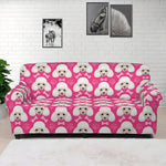 Cute Poodle Pattern Print Sofa Cover