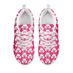 Cute Poodle Pattern Print White Sneakers