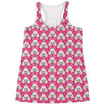 Cute Poodle Pattern Print Women's Racerback Tank Top