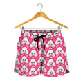 Cute Poodle Pattern Print Women's Shorts